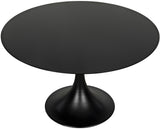 48" Herno Black Steel Dining Table-Dining Tables-Noir-LOOMLAN