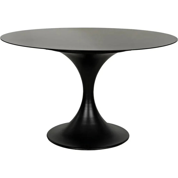 48" Herno Black Steel Dining Table-Dining Tables-Noir-LOOMLAN