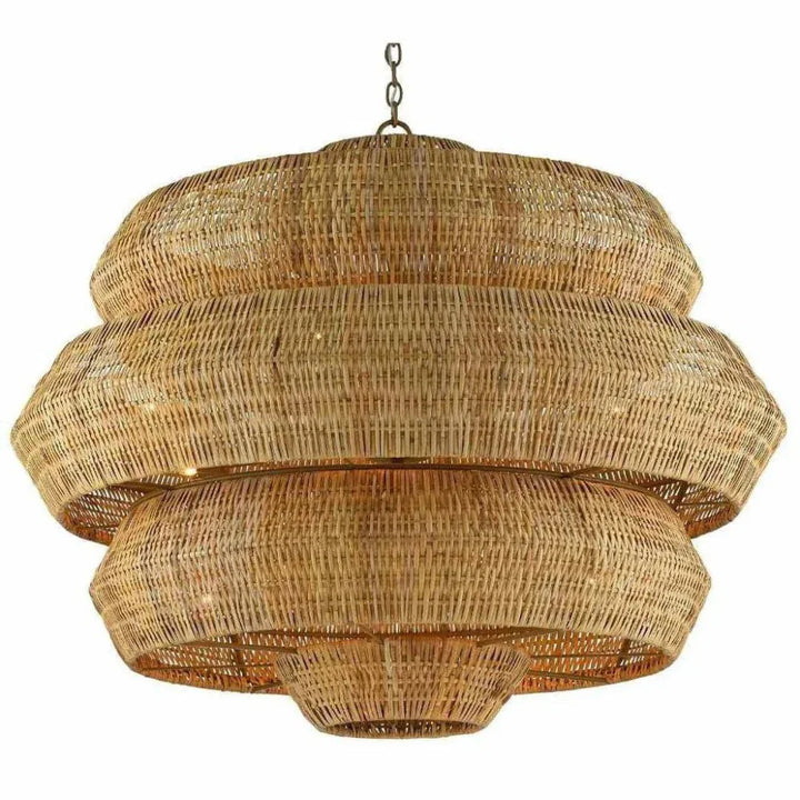 48" Khaki Natural Antibes Grande Chandelier - LOOMLAN - Currey & Co - Chandeliers
