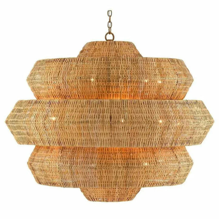 48" Khaki Natural Antibes Grande Chandelier - LOOMLAN - Currey & Co - Chandeliers
