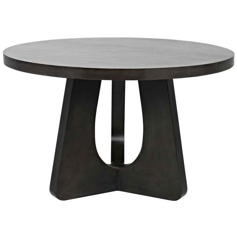 48" Nobuko Wood Black Round Dining Table-Dining Tables-Noir-LOOMLAN