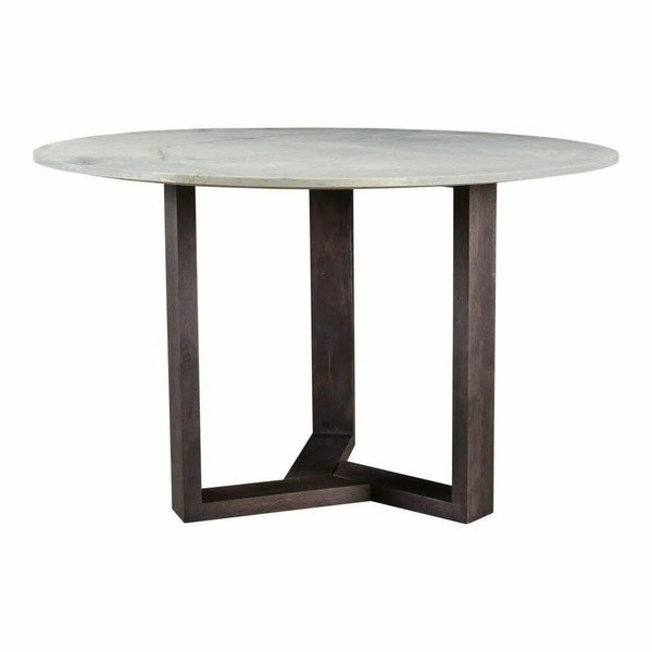 48" Scandinavian Round Grey Marble Dining Table for 4 or 6 seats Dining Tables LOOMLAN By Moe's Home