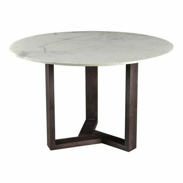48" Scandinavian Round Grey Marble Dining Table for 4 or 6 seats Dining Tables LOOMLAN By Moe's Home