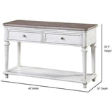 48" White Two-Tone Wooden Sofa Table