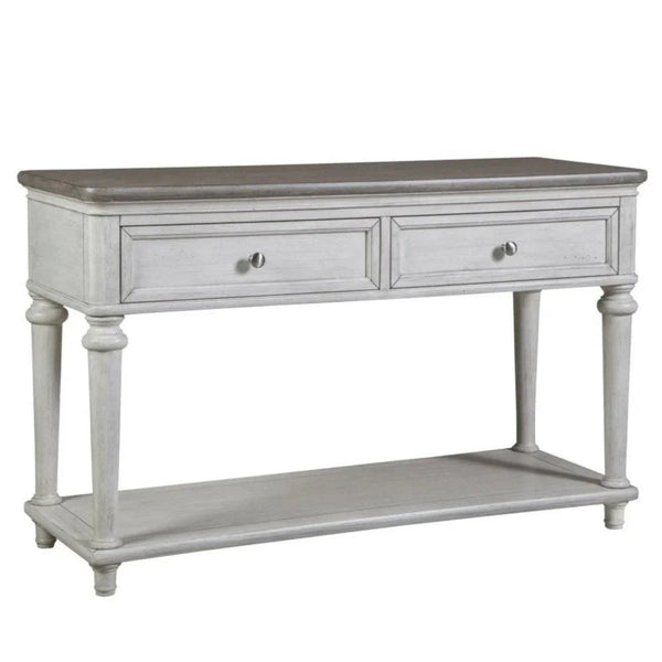 48" White Two-Tone Wooden Sofa Table