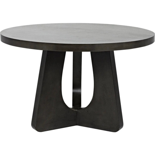 48" Nobuko Wood Black Round Dining Table - LOOMLAN - Noir - Dining Tables