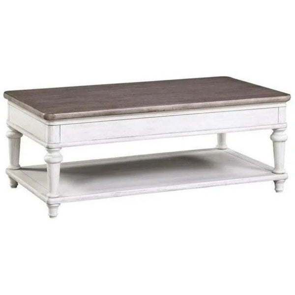 48" White Two - Tone Wooden Cocktail Table - LOOMLAN - Panama Jack - Coffee Tables