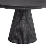 Gaines Solid Mango Wood Black Round Dining Table