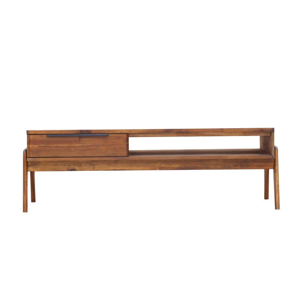 49" Brown Rectangle Coffee Table With Drawers and Shelves Coffee Tables LOOMLAN By LHIMPORTS