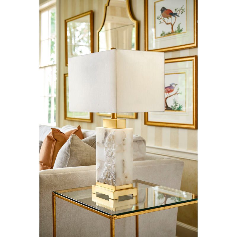 Park Place Natural White Alabaster Table Lamp