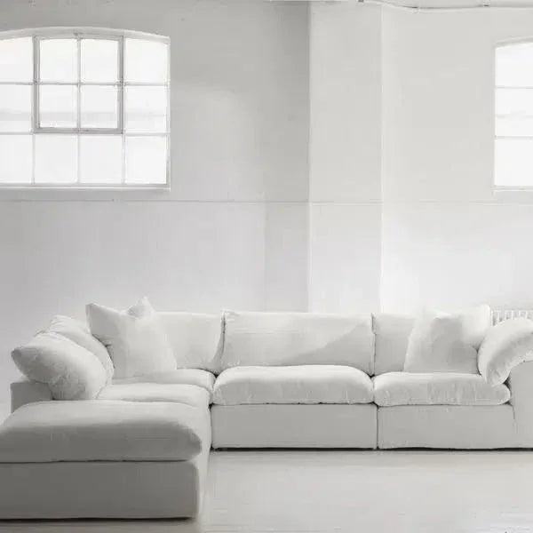 4PC Stain Resistant Terra White Modular Lounge-Modular Sofas-Moe's Home-LOOMLAN