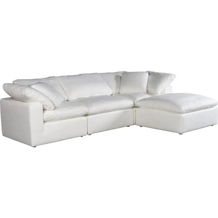 4PC Stain Resistant White Modular Lounge-Modular Sofas-Moe's Home-LOOMLAN