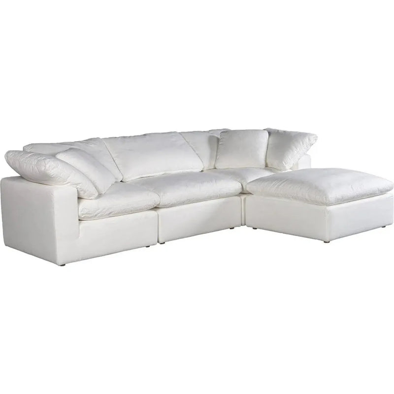 4PC Stain Resistant White Modular Lounge