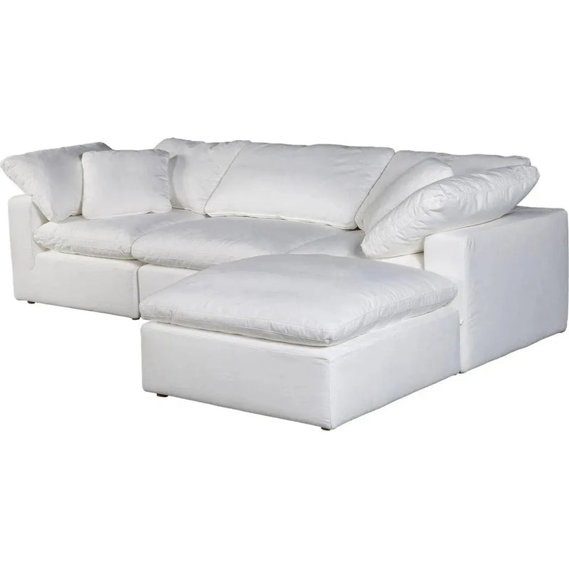 4PC Stain Resistant White Modular Lounge