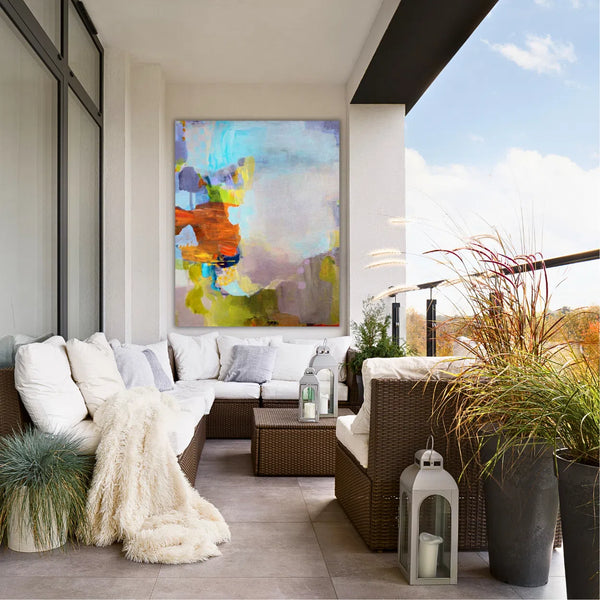 Happy Abstract Outdoor Wall Art - Sustainable and Durable