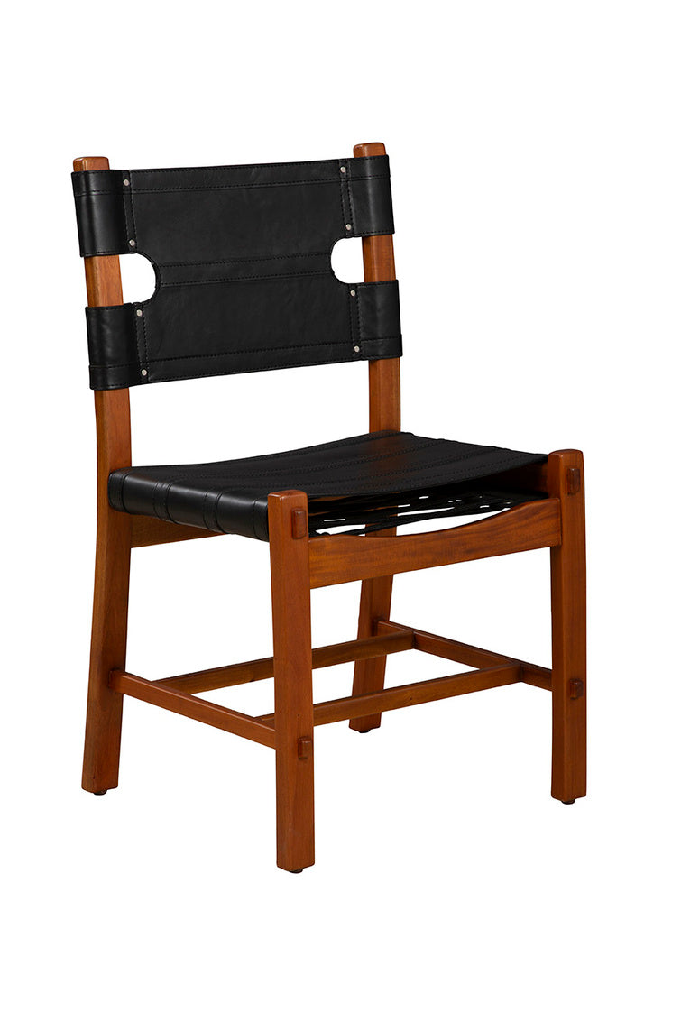 Serengeti Leather Upholstered Armless Side Chair