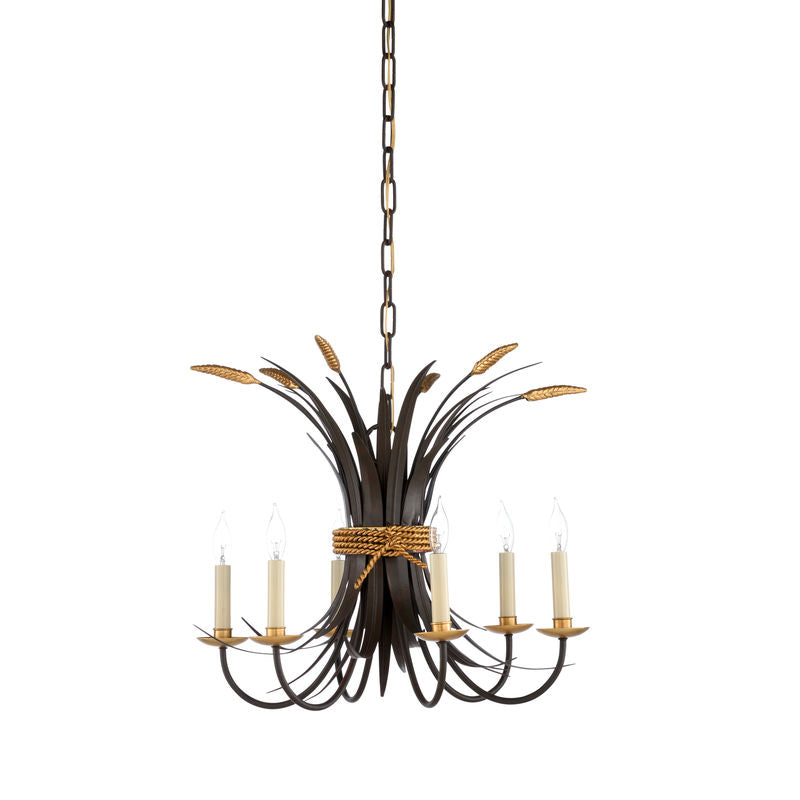 Wheat Antique Iron Finish Chandelier