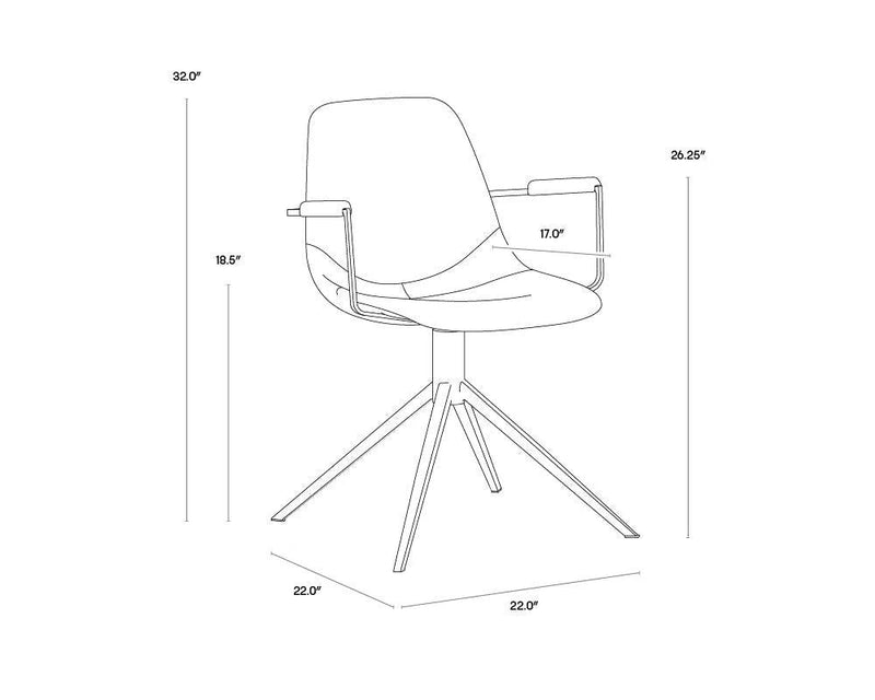 Cassius Upholstered Swivel Dining Armchair