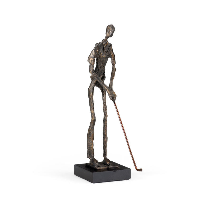 Golfer Bronze Finish Sculpture