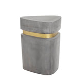 Arturo End Table Concrete With Gold Finish