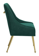Maxine Green and Gold Armless Dining Chair