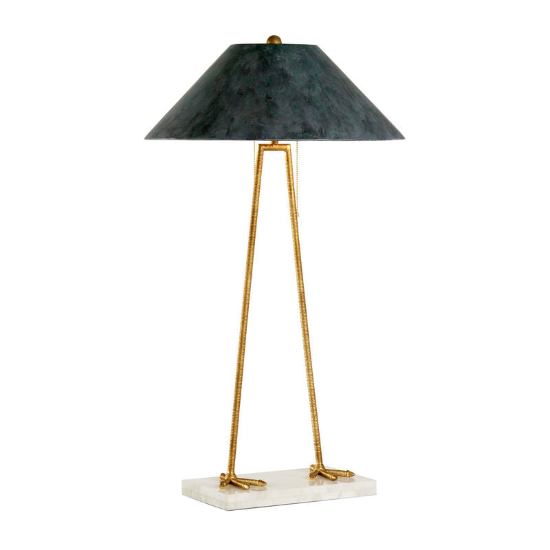 Large Aviary Marble Base Table Lamp