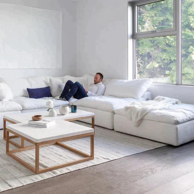 4PC Stain Resistant Terra White Modular Lounge - LOOMLAN - Moe's Home - Modular Sofas