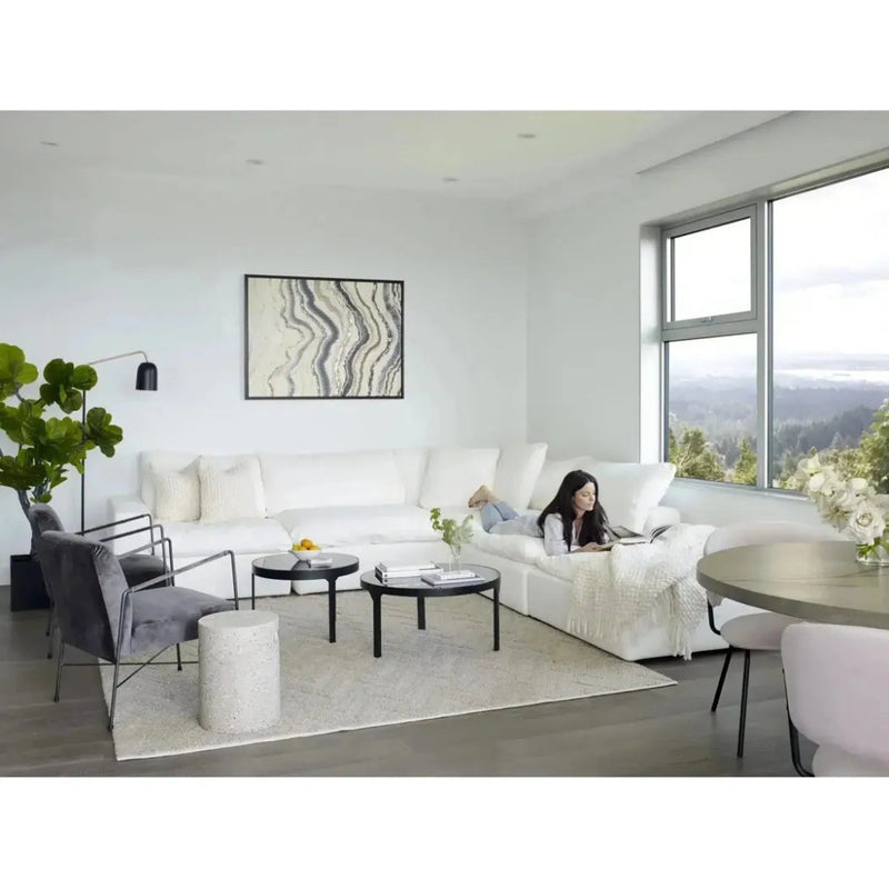 4PC Stain Resistant Terra White Modular Lounge - LOOMLAN - Moe's Home - Modular Sofas