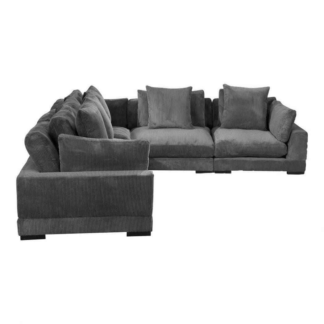 5 PC Grey Classic Corner Modular Sofa