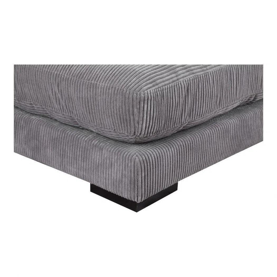 5 PC Grey Corduroy Couch Reversible Modular Sofa