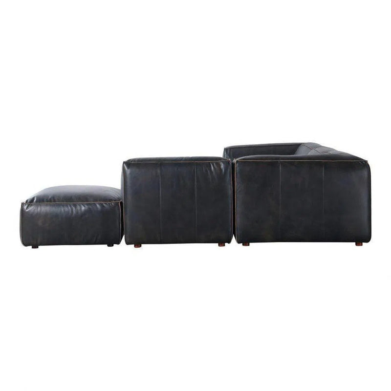 5 Piece Black Nubuck Leather Dream Modular Sofa Modular Sofas LOOMLAN By Moe's Home