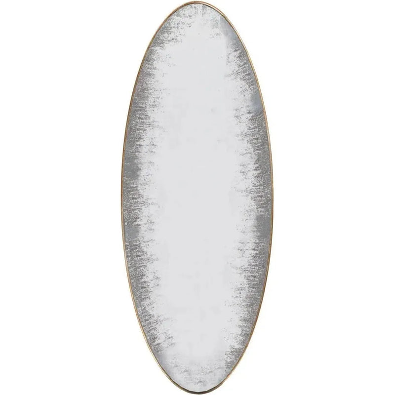 50" Oval Gold Metal Antiqued Wall Mirror