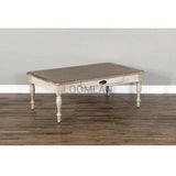50" Rectangular Off-White Vintaged Cocktail Coffee Table Coffee Tables LOOMLAN By Sunny D