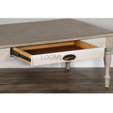 50" Rectangular Off-White Vintaged Cocktail Coffee Table Coffee Tables LOOMLAN By Sunny D