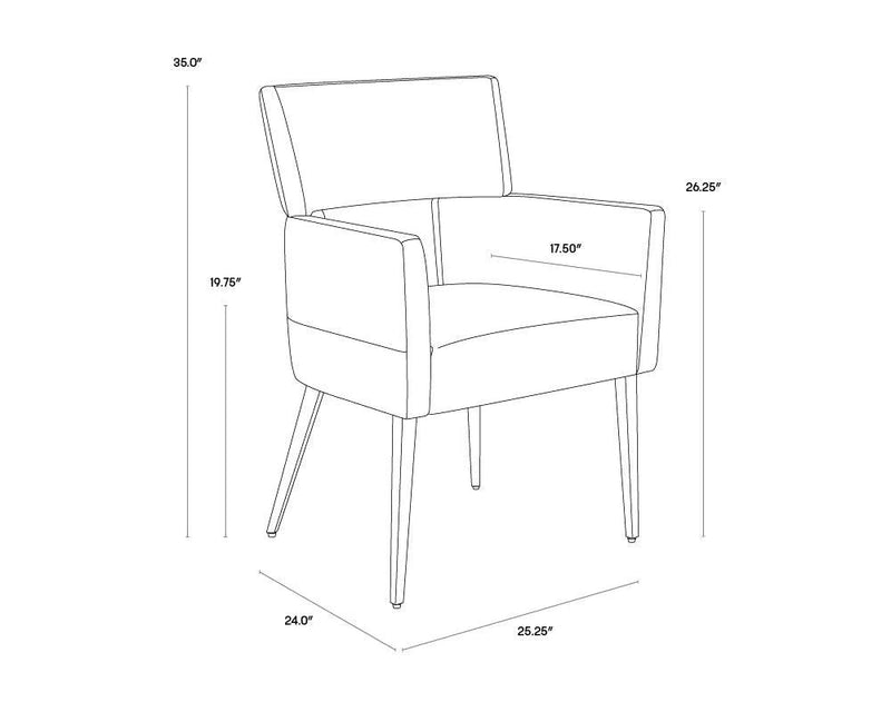 Amerie Leather Upholstered Dining Armchair