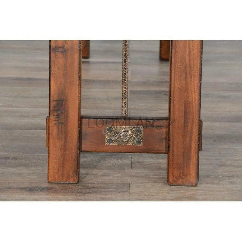 51" Distressed Vintage Look Dark Stain Wood Sofa Console Table Console Tables LOOMLAN By Sunny D
