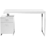 51 Inch White Modern Executive Desk