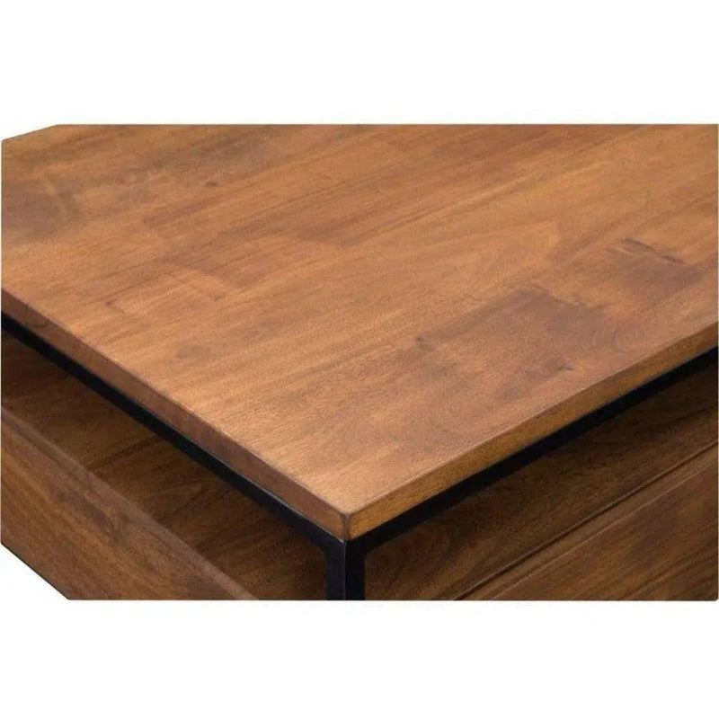 52 Inch Coffee Table Brown Industrial - LOOMLAN - Moe's Home - Coffee Tables