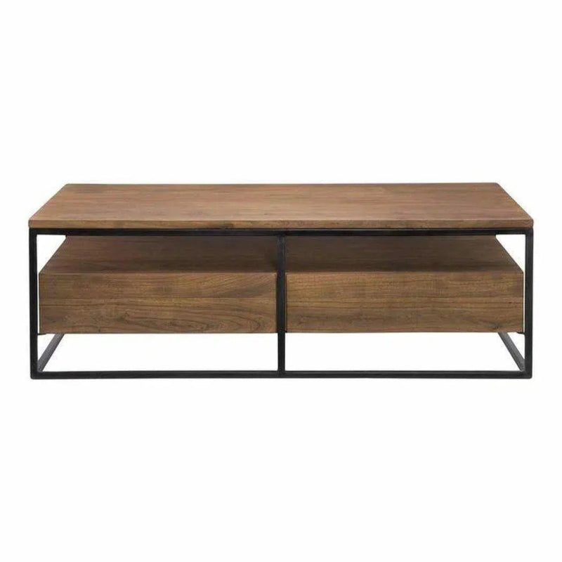 52 Inch Coffee Table Brown Industrial - LOOMLAN - Moe's Home - Coffee Tables