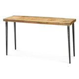 53" Wood Top Metal Base Console Table