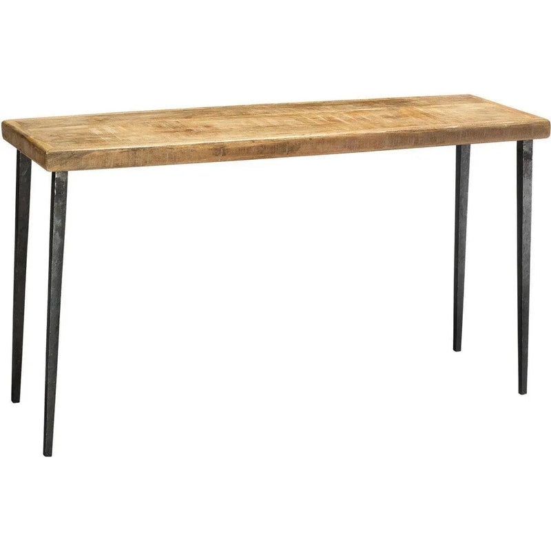 53" Wood Top Metal Base Console Table