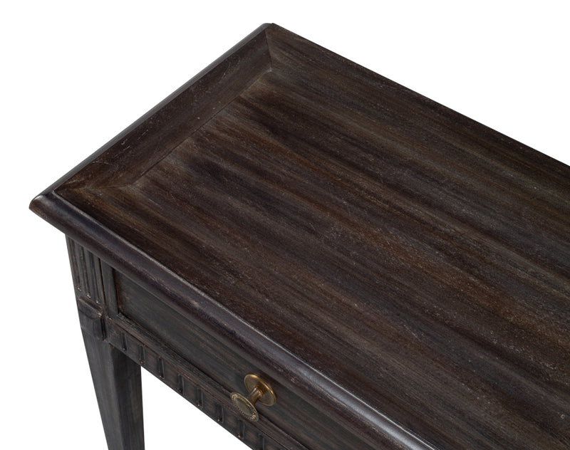 Details Acacia Wood Dark Brown Rectangular Console Table