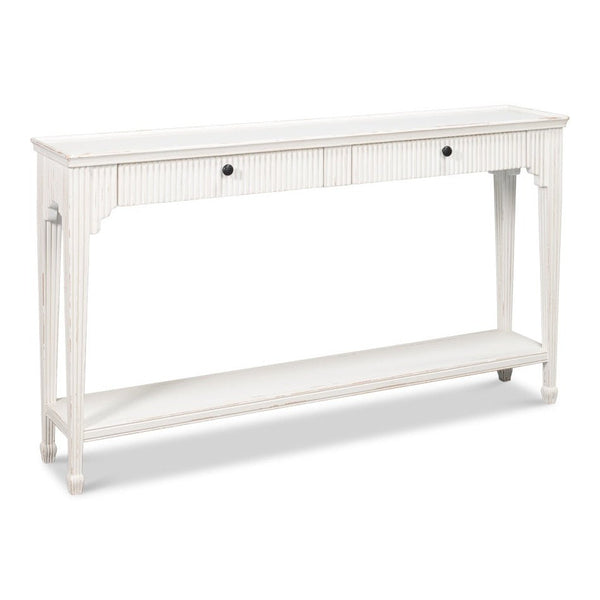 Jude Bungalow Pine White Rectangular Console Table