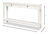 Jude Bungalow Pine White Rectangular Console Table