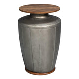 Foundry Wood and Iron Brown Round Accent Table