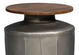 Foundry Wood and Iron Brown Round Accent Table