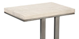 Libby Mango Wood and Metal Off-White Rectangular End Table