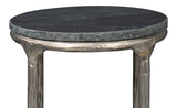 Derrick Iron and Marble Black Round End Table