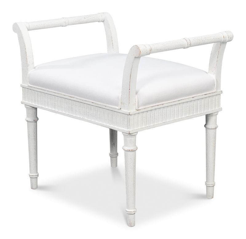 Gale Bungalow Acacia Wood White Bench