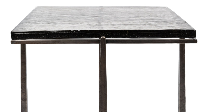Erik Forged Iron Grey Square Side Table